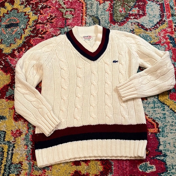 Vintage Izod Lacoste Cable Knit Tennis 